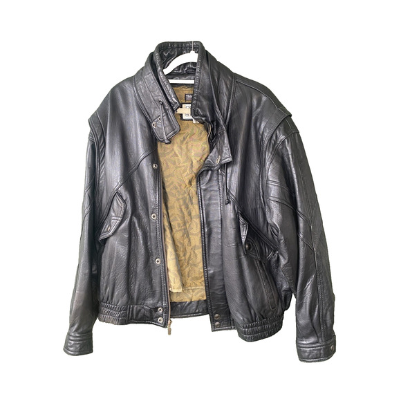 Pelle Studios Mens Leather Jacket Size XL Vintage Punk Rocker Moto 80s Coat - Picture 12 of 15